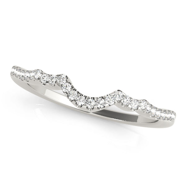 Curved Half Eternity Ring in Gold & Platinum