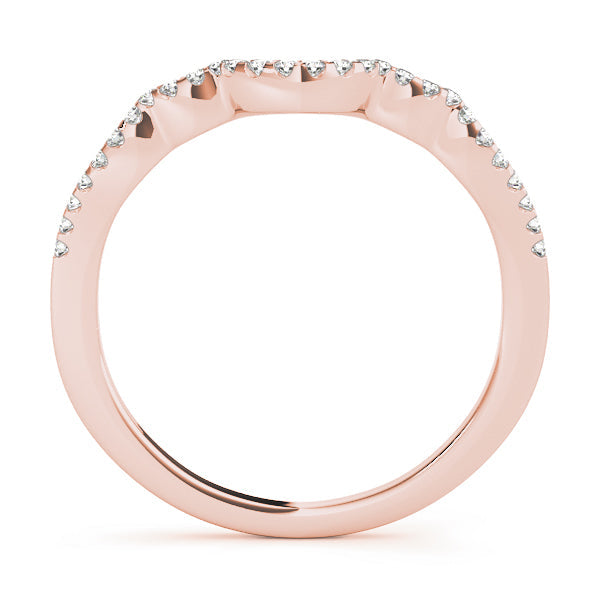Curved Half Eternity Ring in Gold & Platinum