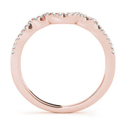 Curved Half Eternity Ring in Gold & Platinum