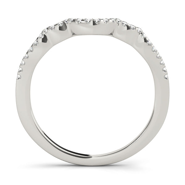 Curved Half Eternity Ring in Gold & Platinum