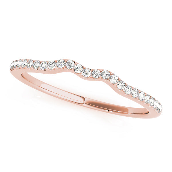 Curved Half Eternity Ring in Gold & Platinum