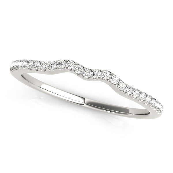 Curved Half Eternity Ring in Gold & Platinum