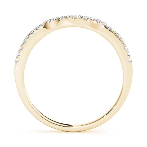 Curved Half Eternity Ring in Gold & Platinum