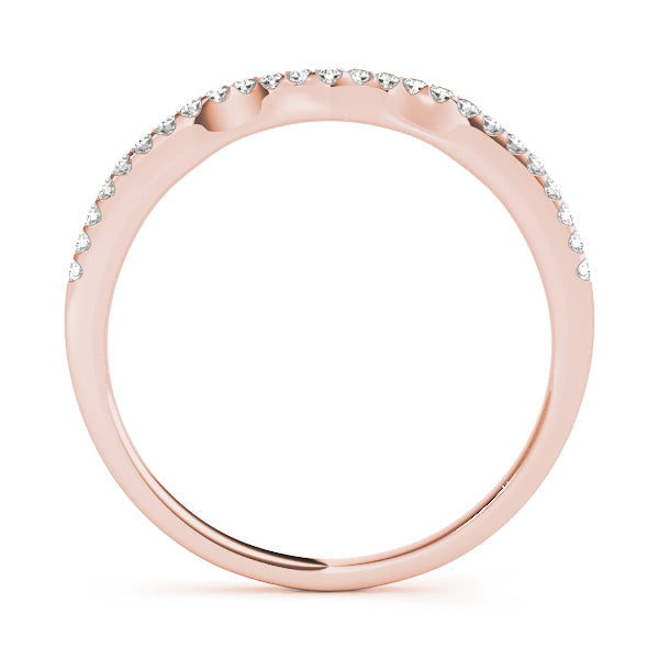 Curved Half Eternity Ring in Gold & Platinum