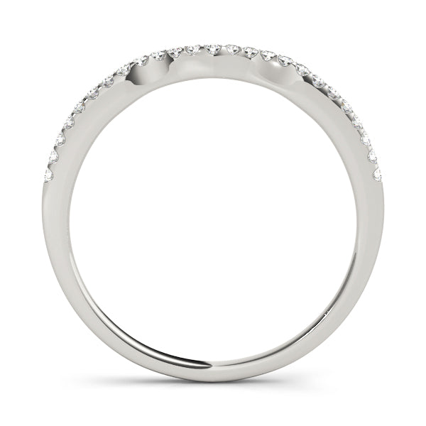Curved Half Eternity Ring in Gold & Platinum