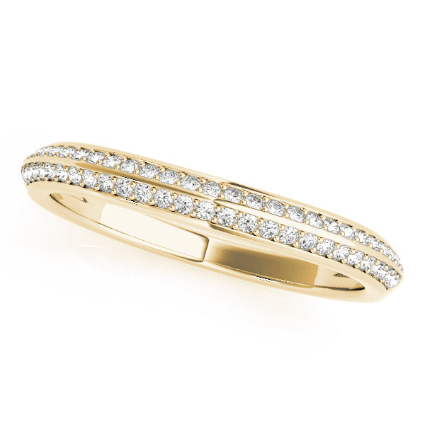 Curved Bands Half Eternity Ring in 10K/14K gold and platinum with certified lab-grown or natural diamonds