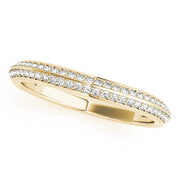 Curved Bands Half Eternity Ring in 10K/14K gold and platinum with certified lab-grown or natural diamonds
