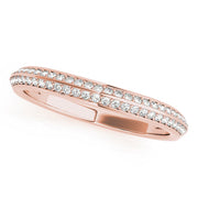 Curved Bands Half Eternity Ring in Gold & Platinum