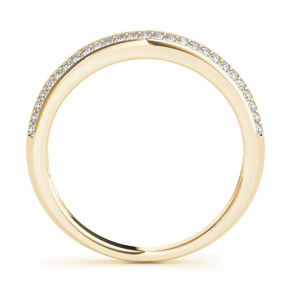 Curved Bands Half Eternity Ring in Gold & Platinum