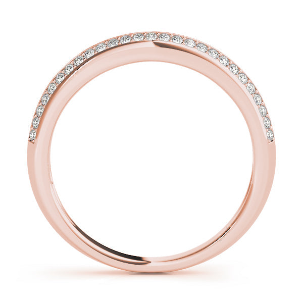 Curved Bands Half Eternity Ring in Gold & Platinum