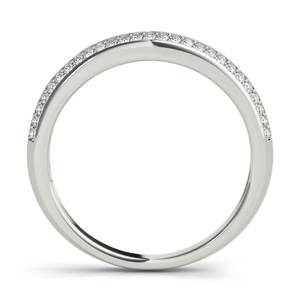 Curved Bands Half Eternity Ring in Gold & Platinum