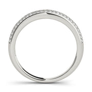 Curved Bands Half Eternity Ring in Gold & Platinum