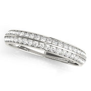 Pave Half Eternity Ring in Gold & Platinum