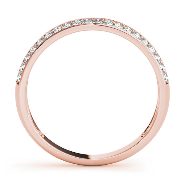 Pave Half Eternity Ring in Gold & Platinum