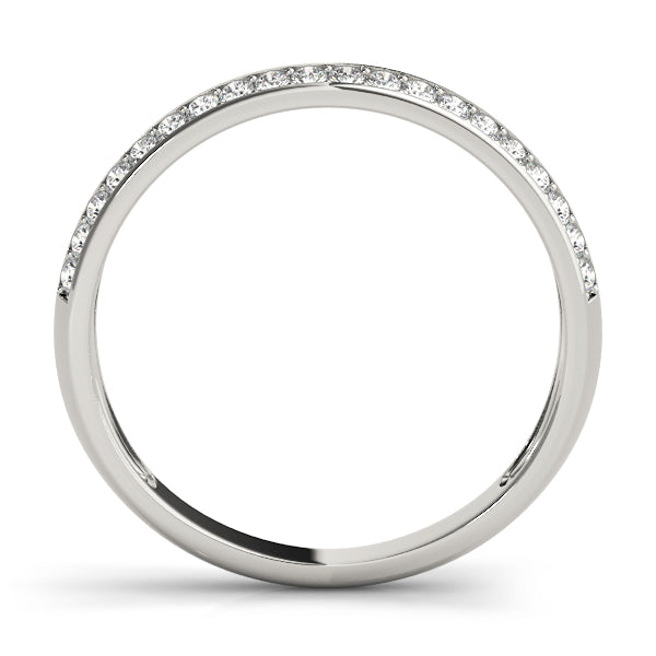 Pave Half Eternity Ring in Gold & Platinum