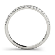 Pave Half Eternity Ring in Gold & Platinum
