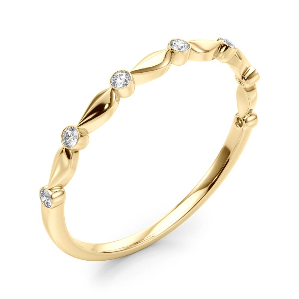 Bezel Set Half Eternity Ring in Gold & Platinum