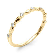 Bezel Set Half Eternity Ring in Gold & Platinum