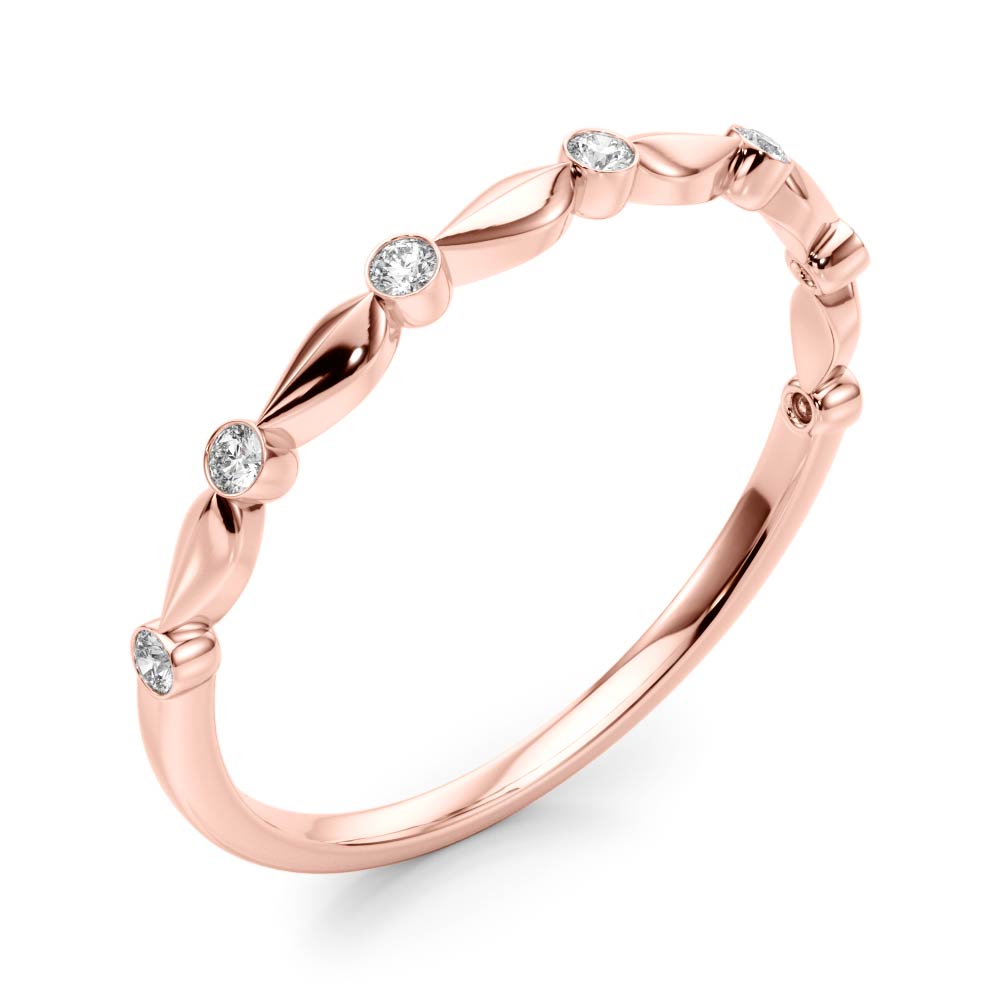 Bezel Set Half Eternity Ring in Gold & Platinum