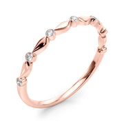 Bezel Set Half Eternity Ring in Gold & Platinum