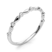 Bezel Set Half Eternity Ring in Gold & Platinum