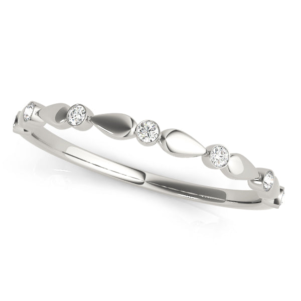 Bezel Set Half Eternity Ring in Gold & Platinum