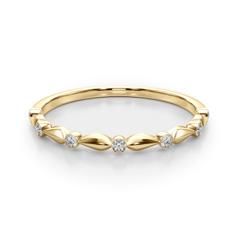 Bezel Set Half Eternity Ring in Gold & Platinum