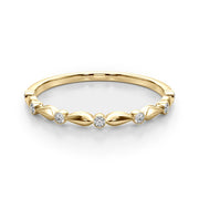 Bezel Set Half Eternity Ring in Gold & Platinum