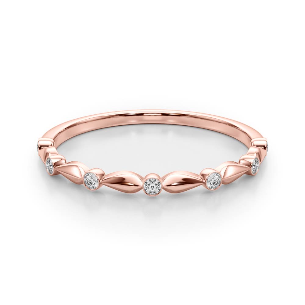 Bezel Set Half Eternity Ring in Gold & Platinum