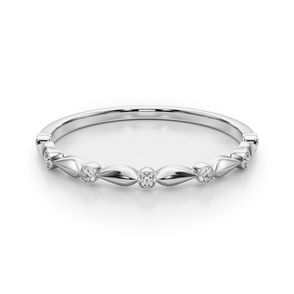 Bezel Set Half Eternity Ring in Gold & Platinum
