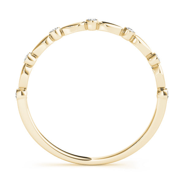 Bezel Set Half Eternity Ring in Gold & Platinum