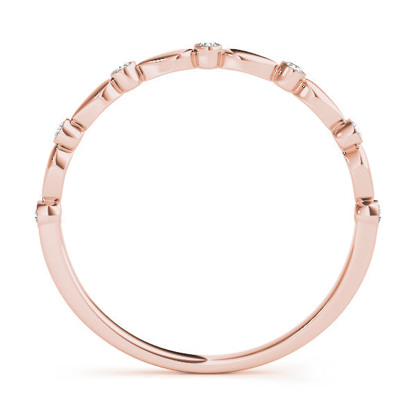 Bezel Set Half Eternity Ring in Gold & Platinum