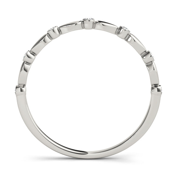 Bezel Set Half Eternity Ring in Gold & Platinum