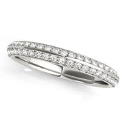 Prong Set Half Eternity Ring in Gold & Platinum