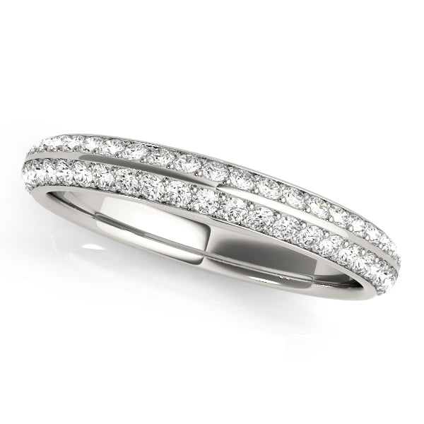Prong Set Half Eternity Ring in Gold & Platinum