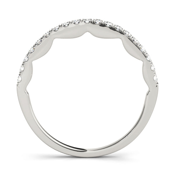 Prong Set Half Eternity Ring in Gold & Platinum