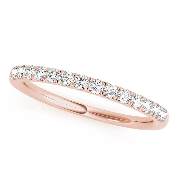 Straight Split Prong Half Eternity Ring in Gold & Platinum