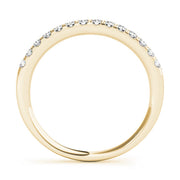 Straight Split Prong Half Eternity Ring in Gold & Platinum