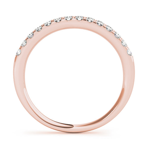Straight Split Prong Half Eternity Ring in Gold & Platinum