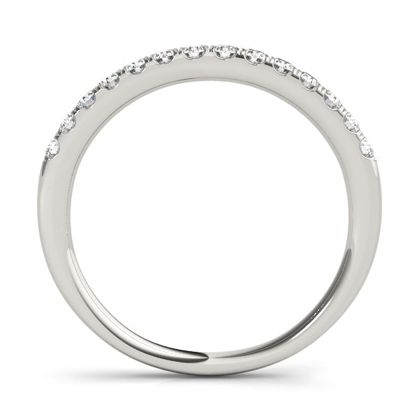 Straight Split Prong Half Eternity Ring in Gold & Platinum