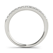 Straight Split Prong Half Eternity Ring in Gold & Platinum