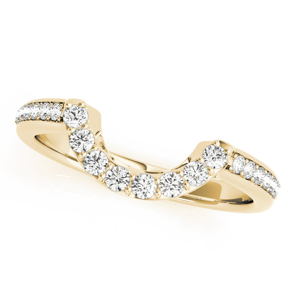 Prong Set Curved Half Eternity Ring in 10K/14K gold and platinum with certified lab-grown or natural diamonds