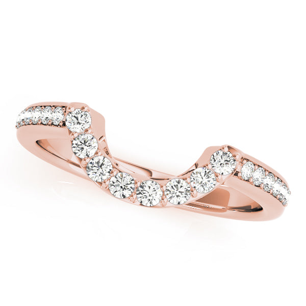 Prong Set Curved Half Eternity Ring in Gold & Platinum