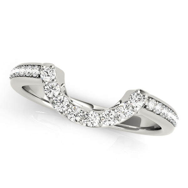 Prong Set Curved Half Eternity Ring in Gold & Platinum