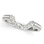 Prong Set Curved Half Eternity Ring in Gold & Platinum