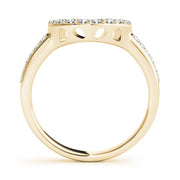 Prong Set Curved Half Eternity Ring in Gold & Platinum