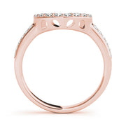 Prong Set Curved Half Eternity Ring in Gold & Platinum