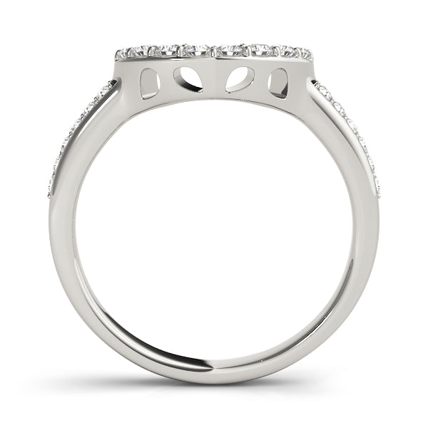 Prong Set Curved Half Eternity Ring in Gold & Platinum