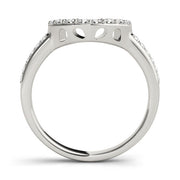Prong Set Curved Half Eternity Ring in Gold & Platinum