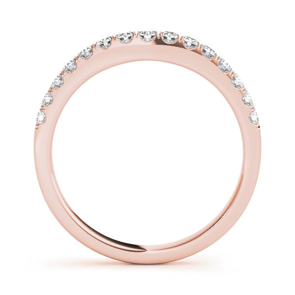 Split-Prong Half Eternity Ring in Gold & Platinum